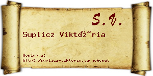 Suplicz Viktória névjegykártya
